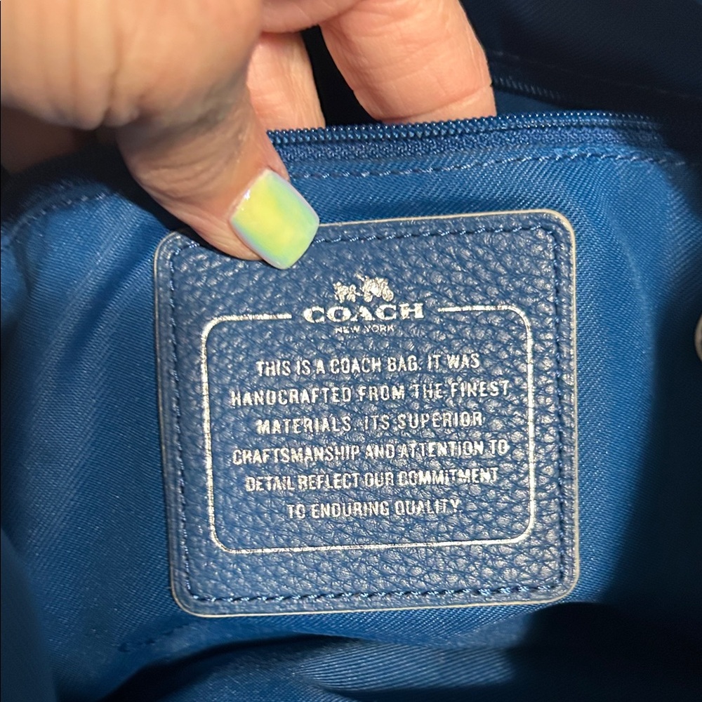 Coach Blue Denim purse with Carriage Design Coach Edie - Picture 11 of 13